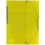 Carpeta de Polipropileno con gomas y 3 solapas, color amarillo, tamaño Folio