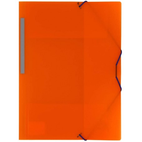 Carpeta gomas color naranja, Polipropileno, Folio
