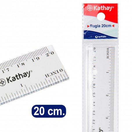 REGLA PLASTICO 20cm KATHAY