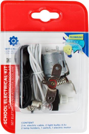 Kit Eléctrico Escolar con Motor 4.5V | Incluye 2 Bombillas,...
